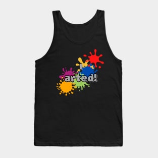 I arted bubble font with fun and colorful paint splat graphic design Tank Top